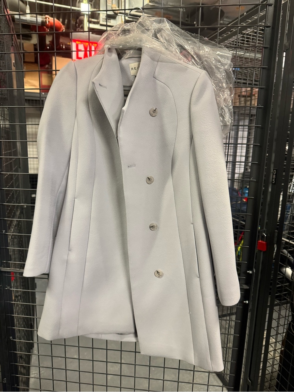 NWT Reiss Melania Fitted High Neck Soft Grey Coat Sz UK 10 / US 6 - Picture 9 of 9